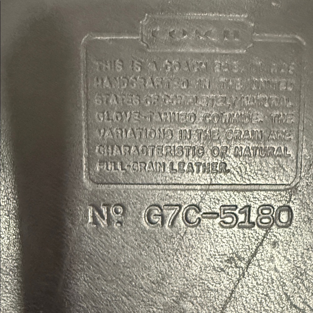 Coach Embossed Leather Detail